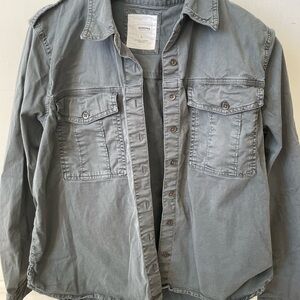 Sonoma button down hunter green shirt- size L